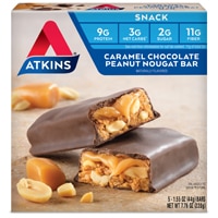 Бар-закусочная Atkins Карамельно-шоколадная арахисовая нуга - 5 батончиков Atkins
