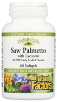 Natural Factors Saw Palmetto с ликопином — 160 мг — 60 мягких желатиновых капсул Natural Factors