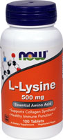 СЕЙЧАС L-лизин -- 500 мг -- 100 таблеток NOW Foods