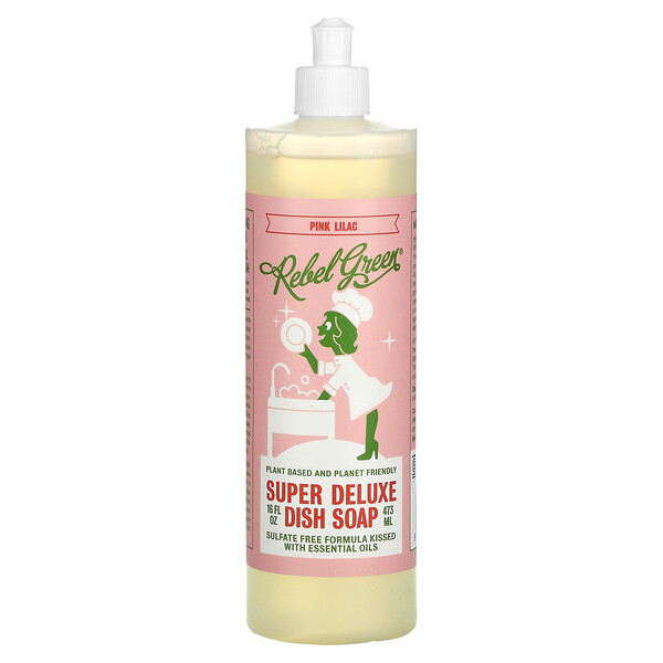 Super Deluxe Dish Soap, Pink Lilac, 16 fl oz (473 ml) Rebel Green