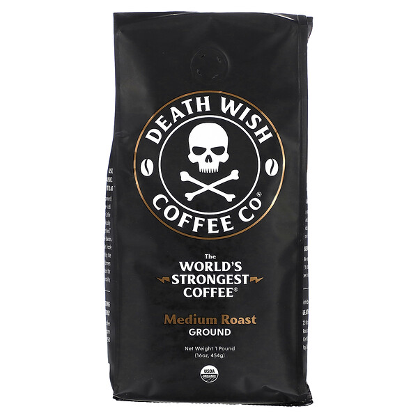 The World's Strongest Coffee, Ground, Medium Roast, 16 oz (454 g) Death Wish Coffee