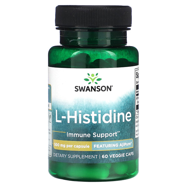 L-Histidine, 500 mg, 60 Veggie Caps Swanson
