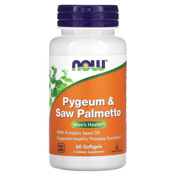 Pygeum & Saw Palmetto, Men's Health, 60 Softgels NOW Foods