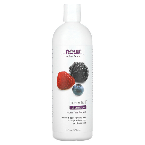 Solutions, Berry Full Shampoo, 16 fl oz (473 ml) NOW Foods