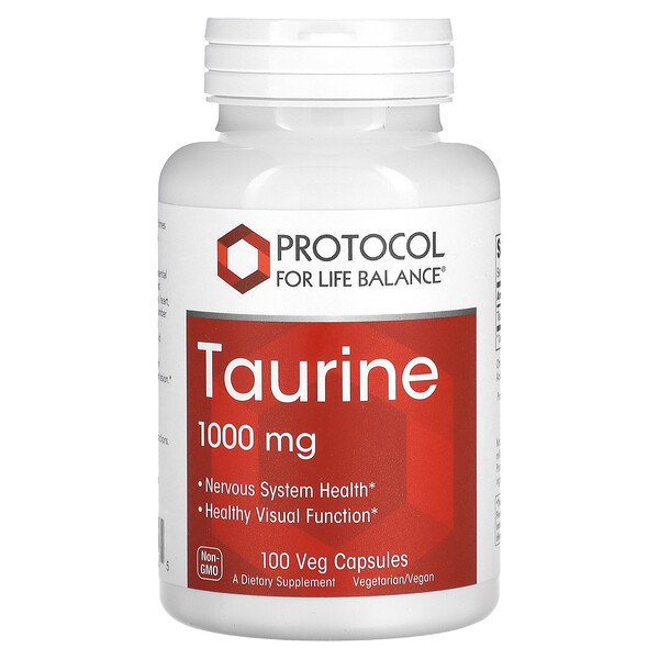 Taurine, 1,000 mg, 100 Veg Capsules Protocol for Life Balance