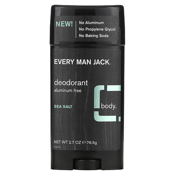 Deodorant, Aluminum Free, Sea Salt, 2.7 oz (76.5 g) Every Man Jack
