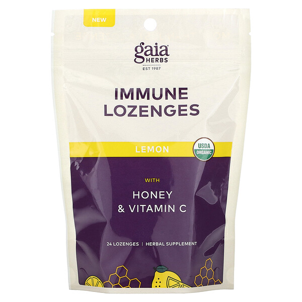Immune Lozenges, Lemon, 24 Lozenges Gaia Herbs
