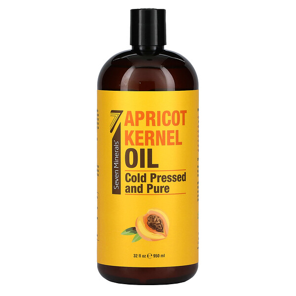 Apricot Kernel Oil, Cold Pressed and Pure, Unscented, 32 fl oz (950 ml) Seven Minerals