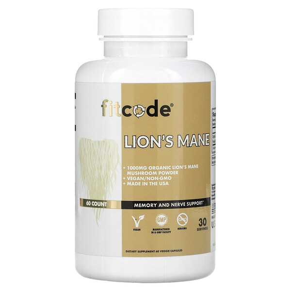 Lion's Mane, 500 mg, 60 Veggie Capsules FITCODE