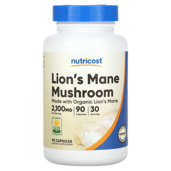 Lion's Mane Mushroom, 700 mg, 90 Capsules Nutricost