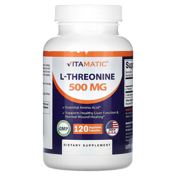 L-Threonine, 500 mg , 120 Vegetable Capsules Vitamatic