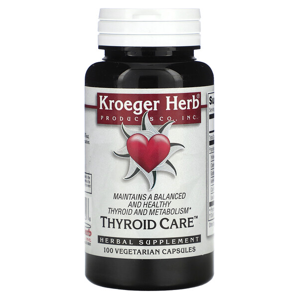 Thyroid Care, 100 Vegetarian Capsules Kroeger Herb Co