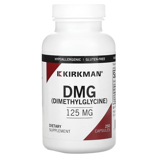 DMG (Dimethylglycine), 125 mg, 250 Capsules Kirkman Labs