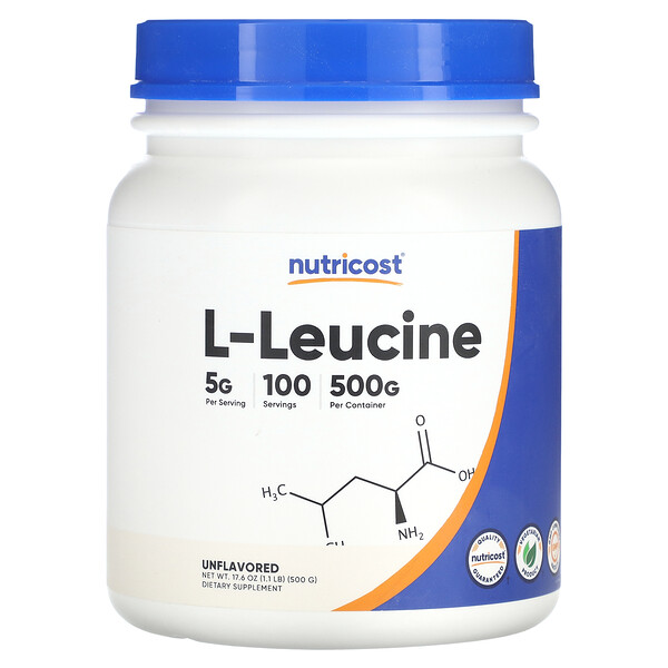 L-Leucine, Unflavored, 5 g, 1.1 lb (500 g) Nutricost